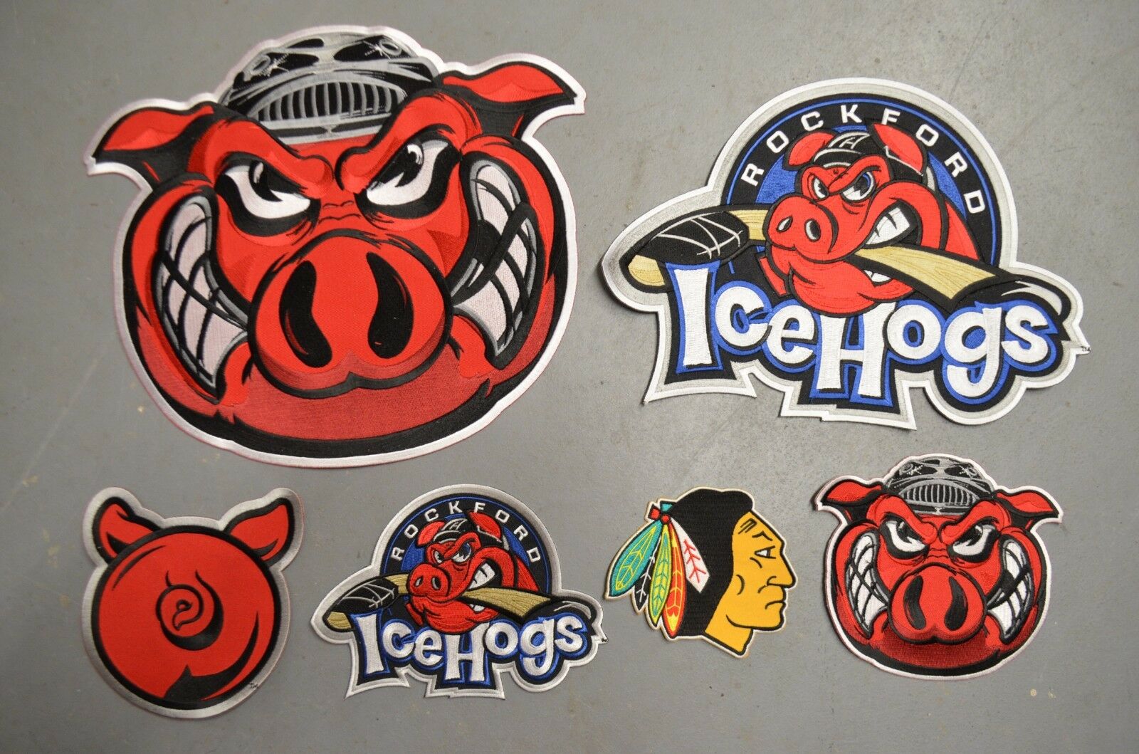 Choice Of: Rockford Icehogs Ahl Ihl Throwback Hockey Jersey Jacket Patch Crest