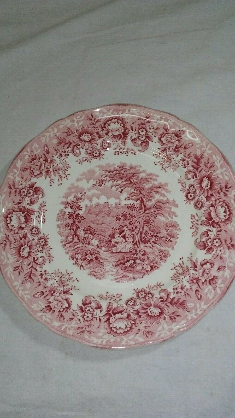 Vintage Romance Alfred Meakin Staffordshire Romance  Pattern 9" Plate Pink